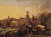 Italian Landscape with a Bridge BERCHEM, Nicolaes